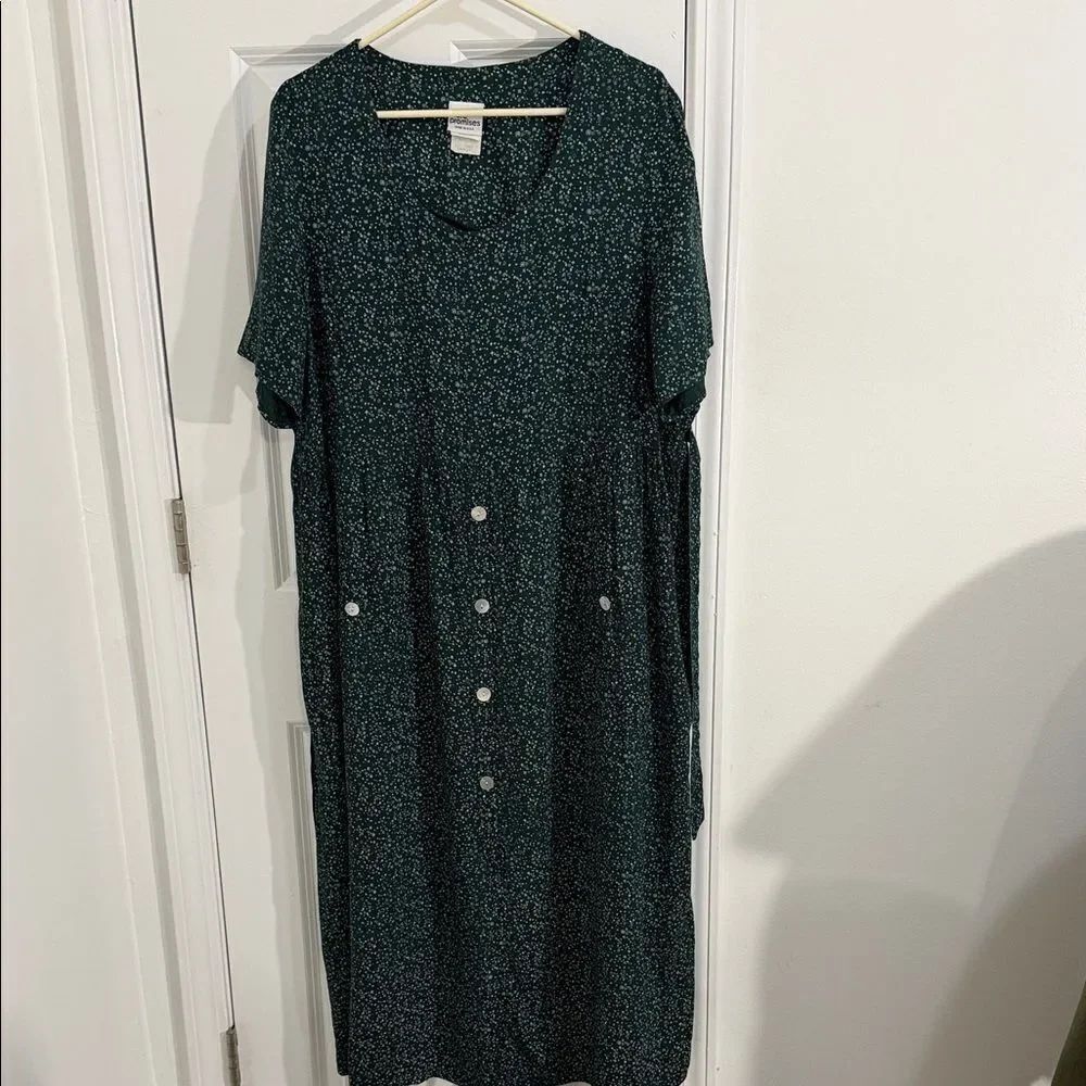 More Promises Vintage Y2K Chic Dark Green Maxi Dress Size 18W